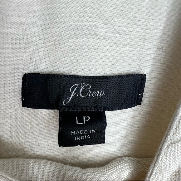 J.CREW Ivory Linen Sleeveless Shift Dress Size Petite Large - Picture 4 of 9